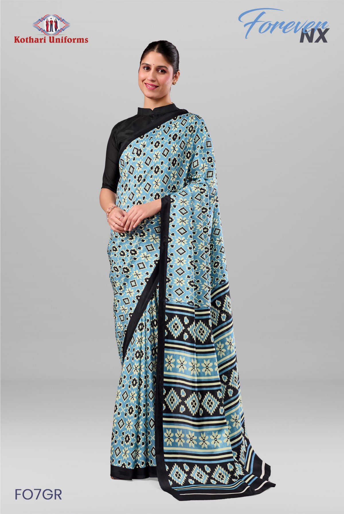 Forever NX | Uniform Saree [FO7GR]