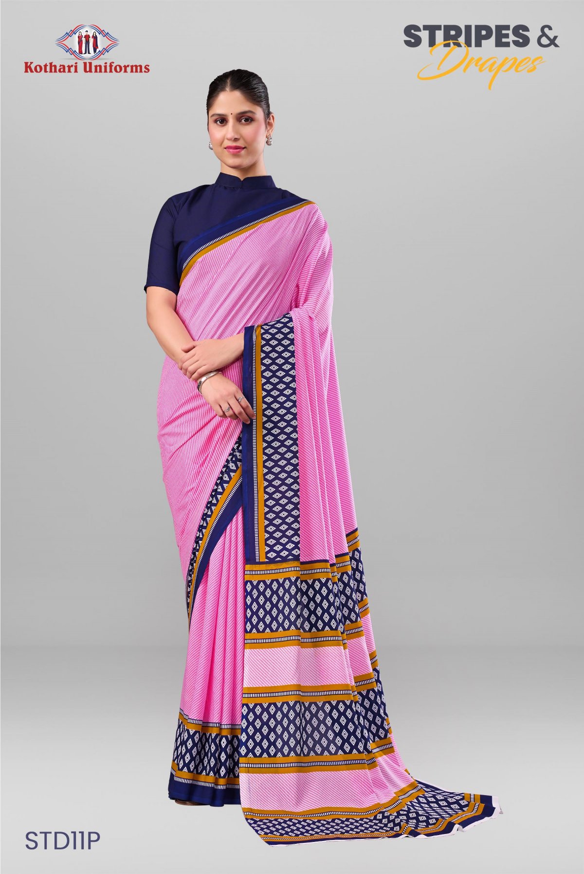 Stripes & Drapes | Uniform Saree [STD11P]