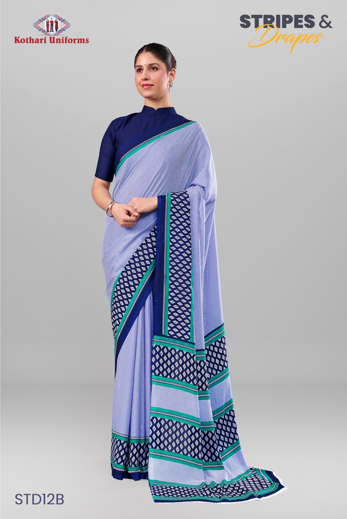 Stripes & Drapes | Uniform Saree [STD12P]